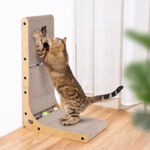 L-Shaped Cat Scratcher for Indoor Cats – 23.6″ Recyclable Cardboard Pad