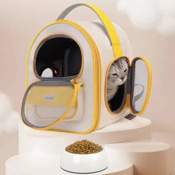 Breathable Foldable Cat Backpack for Outdoor Travel – Large Capacity Pet Carrier
