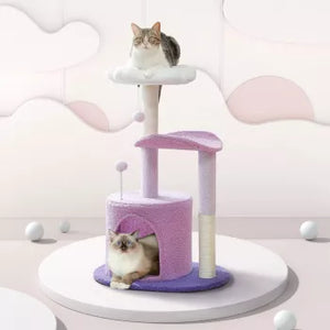 Flower Cat Tree with Sisal Scratching Post & Cozy Condo for Indoor Cats