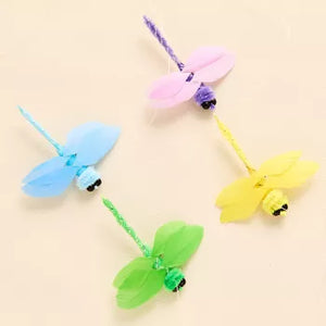 4pcs Feather Dragonfly Cat Teaser Replacement Heads – Interactive Pet Toys